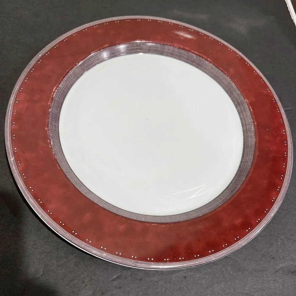 Dansk Gridworks Burgundy Dinner Plate 11 Inch Set of 2